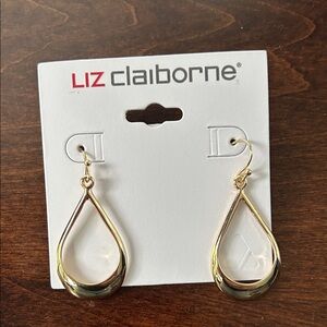 Liz Claiborne Gold Teardrop Earrings